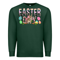 Sports Green Easter Day with rabbit Premium Sweatshirt - HowdyJamesFarm