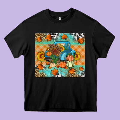 Thanksgiving Truck With Turkey Heavy Core Tee Designed By Artiststas