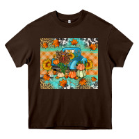Chocolate Brown Thanksgiving Truck With Turkey Heavy Core Tee - Artiststas
