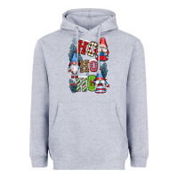 Heather Grey ho ho ho gnomes Heavyweight Hoodie - CowGirlArtShop