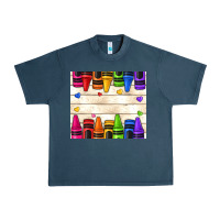Midnight Navy custom teacher name crayons Urban Heavy Tee - NancyCooperArtShop