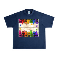 Navy custom teacher name crayons Urban Heavy Tee - NancyCooperArtShop