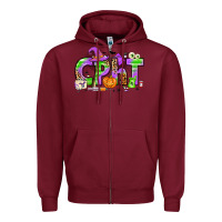 Burgundy Halloween CPHT Pharmacy Technician Zipper Hoodie - texasbilliewilder