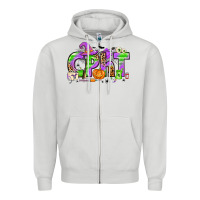 Dove Grey Halloween CPHT Pharmacy Technician Zipper Hoodie - texasbilliewilder