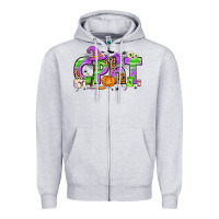 Heather Grey Halloween CPHT Pharmacy Technician Zipper Hoodie - texasbilliewilder