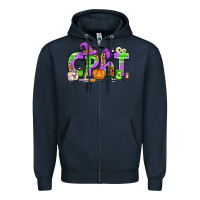 Navy Halloween CPHT Pharmacy Technician Zipper Hoodie - texasbilliewilder