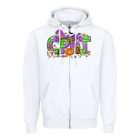 White Halloween CPHT Pharmacy Technician Zipper Hoodie - texasbilliewilder