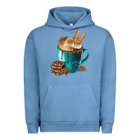 Pigment Pebble Blue Chocolate And Coffee Urban Hoodie - FaDigitalArtStudio