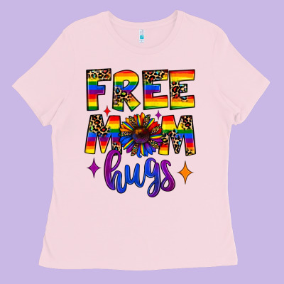 Free Mom Hugs Ladies Tee Designed By Jahusdesignshop