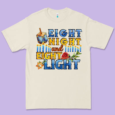 Eight Night And Eight Light For Hanukkah Premium Tee Designed By Adodesignshop