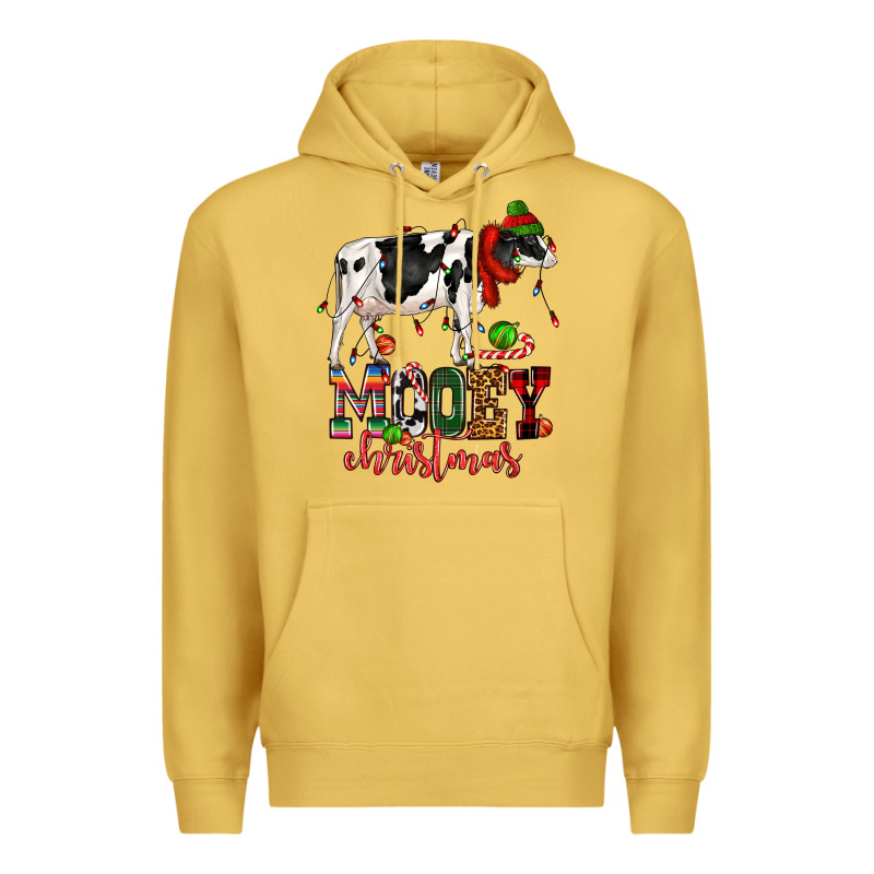 Mooey Christmas Cow Premium Hoodie by CowGirlArtShop | Teevron