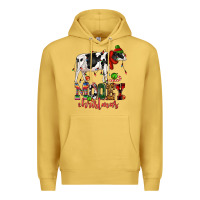 Antique Gold mooey christmas cow Premium Hoodie - CowGirlArtShop