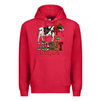 Cardinal mooey christmas cow Premium Hoodie - CowGirlArtShop