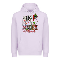 Lilac mooey christmas cow Premium Hoodie - CowGirlArtShop