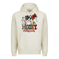 Oatmeal Heather mooey christmas cow Premium Hoodie - CowGirlArtShop