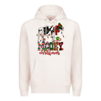 Pale Pink mooey christmas cow Premium Hoodie - CowGirlArtShop