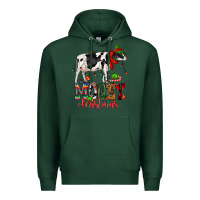 Sports Green mooey christmas cow Premium Hoodie - CowGirlArtShop