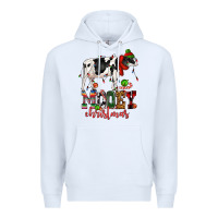 White mooey christmas cow Premium Hoodie - CowGirlArtShop
