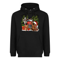 Black dear santa just send cows Heavyweight Hoodie - CowGirlArtShop