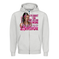 Dove Grey i fought for my life and i won afro woman Zipper Hoodie - NancyCooperArtShop