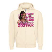 Sandshell i fought for my life and i won afro woman Zipper Hoodie - NancyCooperArtShop