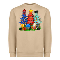 Mushroom Christmas With Ice Hockey Trees Heavyweight Sweatshirt - BundleAndBundleShop