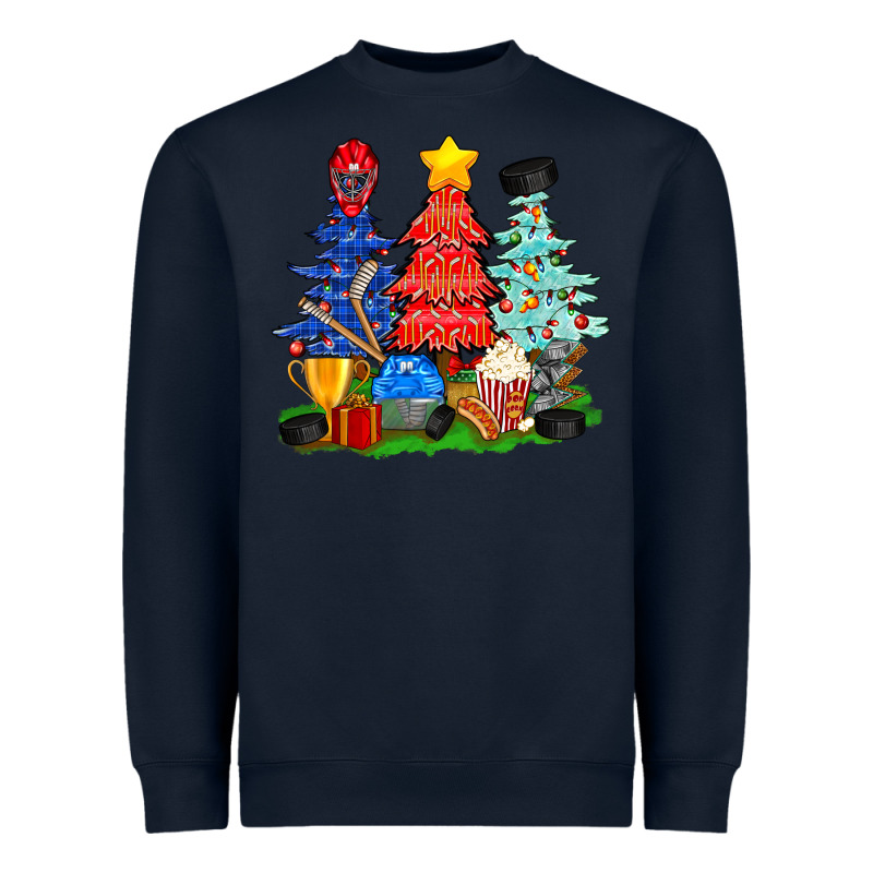 Christmas With Ice Hockey Trees Heavyweight Sweatshirt by BundleAndBundleShop | Teevron