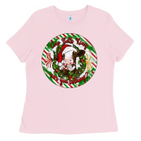 Bubblegum Pink Christmas cow bells ring are you listening Ladies Tee - Artiststas
