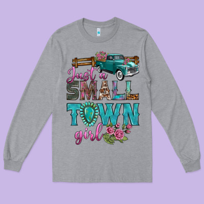 Just A Small Town Girl With Truck Long Sleeve Tee Designed By Bundleandbundleshop