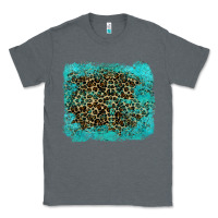 Charcoal Heather leopard turquoise Classic Tee - RanaPortraitStore
