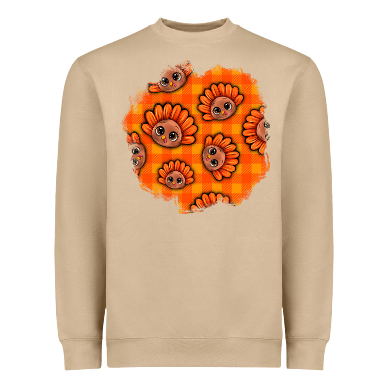 Thanksgiving Turkey With Tartan Patch Heavyweight Sweatshirt by BundleAndBundleShop | Teevron