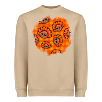 Mushroom Thanksgiving Turkey With Tartan Patch Heavyweight Sweatshirt - BundleAndBundleShop