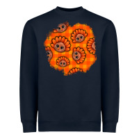 Navy Thanksgiving Turkey With Tartan Patch Heavyweight Sweatshirt - BundleAndBundleShop