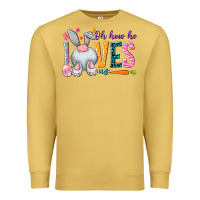 Antique Gold Oh how he loves us Easter Day Premium Sweatshirt - HowdyJamesFarm