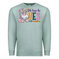 Seafoam Oh how he loves us Easter Day Premium Sweatshirt - HowdyJamesFarm