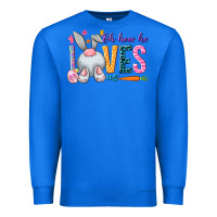 True Royal Oh how he loves us Easter Day Premium Sweatshirt - HowdyJamesFarm