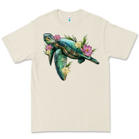 Bone sea turtle with lotus Premium Tee - Artiststas
