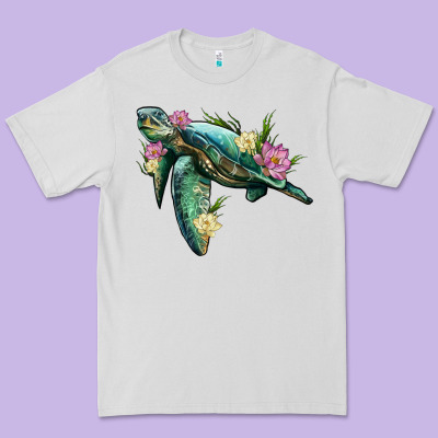 Sea Turtle With Lotus Premium Tee Designed By Artiststas