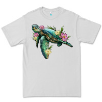Dove Grey sea turtle with lotus Premium Tee - Artiststas