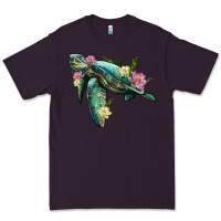 Plum sea turtle with lotus Premium Tee - Artiststas