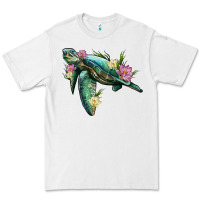 White sea turtle with lotus Premium Tee - Artiststas