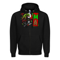 Black Christmas Character Nurse Zipper Hoodie - NancyCooperArtShop