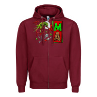 Burgundy Christmas Character Nurse Zipper Hoodie - NancyCooperArtShop