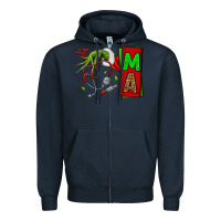 Navy Christmas Character Nurse Zipper Hoodie - NancyCooperArtShop
