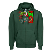Sports Green Christmas Character Nurse Zipper Hoodie - NancyCooperArtShop