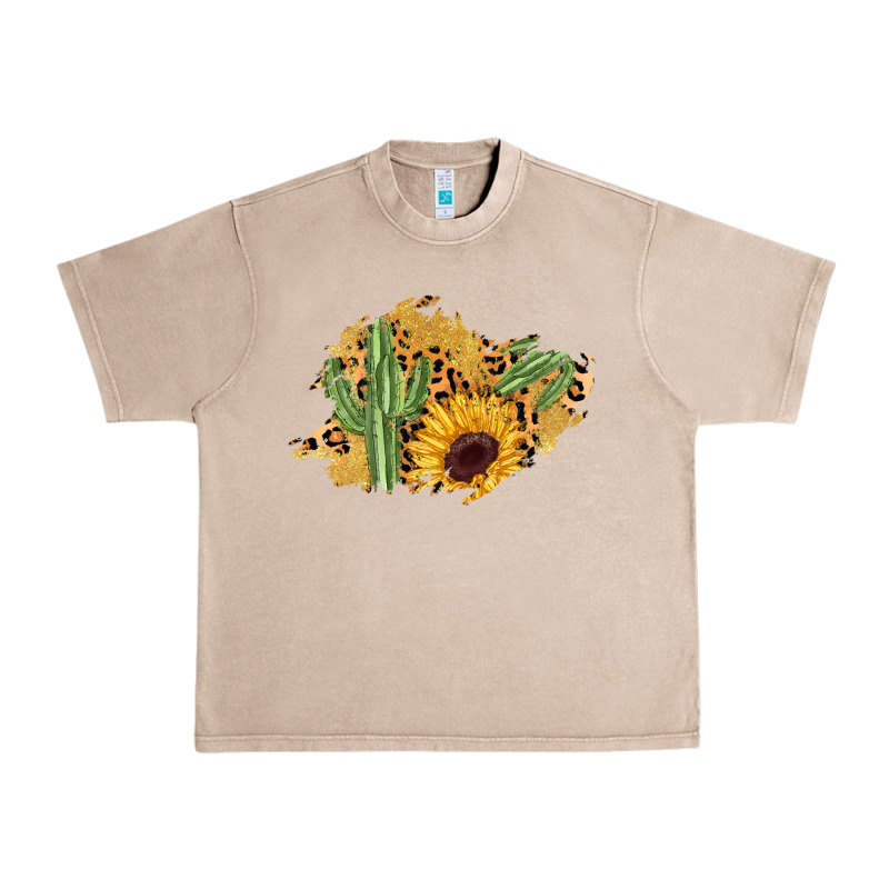 Cactus Leopard Sunflower Glitter  Patch Urban Heavy Tee by AdoDesignShop | Teevron