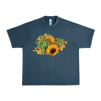 Midnight Navy cactus leopard sunflower glitter  patch Urban Heavy Tee - AdoDesignShop