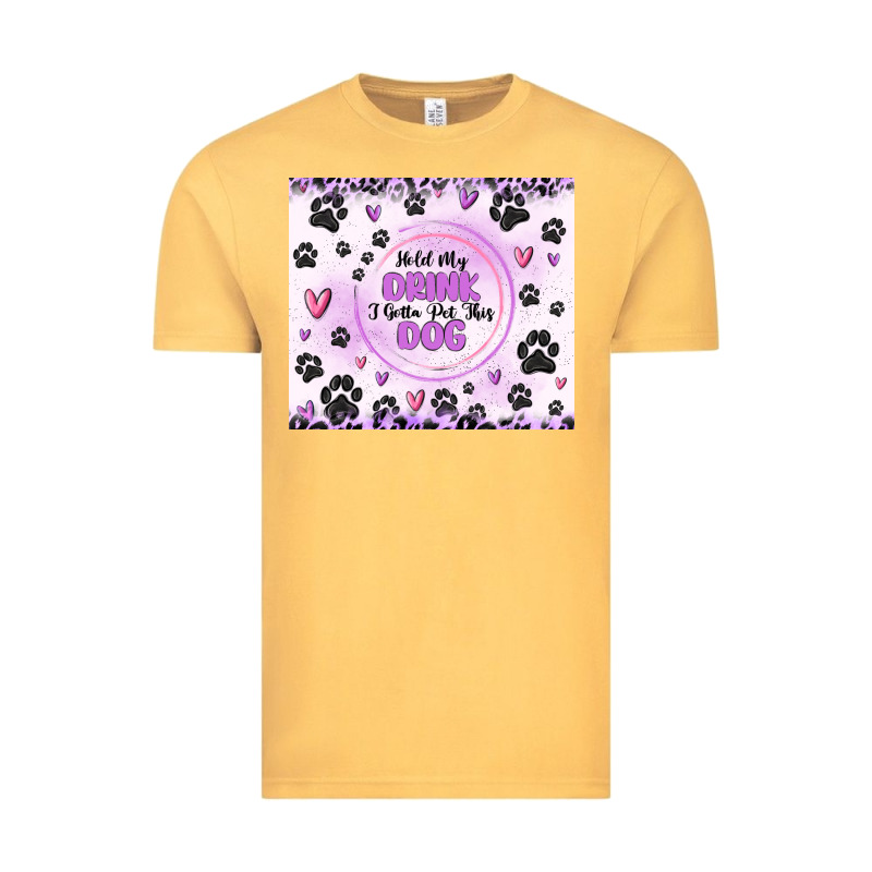 Hold My Drink I Gotta Pet This Dog Vintage Tee by MaliasSmallBusiness | Teevron