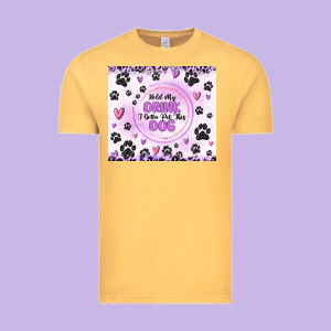 Hold My Drink I Gotta Pet This Dog Vintage Tee Designed By Maliassmallbusiness