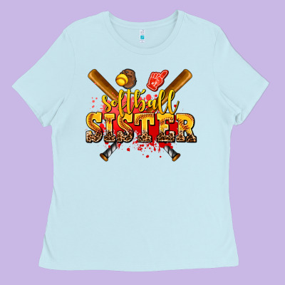 Softball Sister Ladies Tee Designed By Adodesignshop